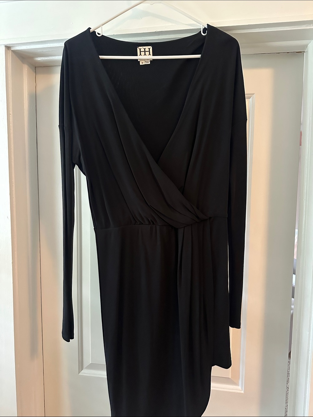 Haute Hippie Black Long-Sleeve Wrap Dress
